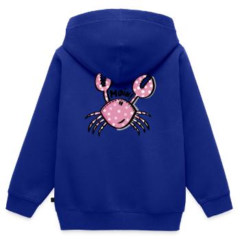 Rosa Krabbe Moin - Kinder Premium Organic Zip Hoodie - Royalblau - Hinten - AI Model Kid Male (0cm)