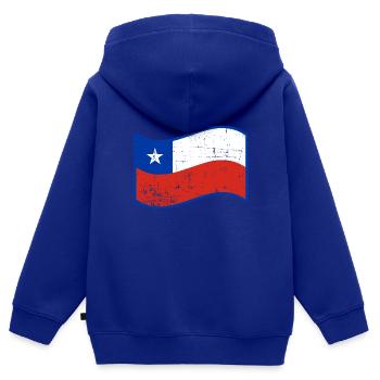Chile - Kinder Premium Organic Zip Hoodie - Royalblau - Hinten - AI Model Kid Male (0cm)