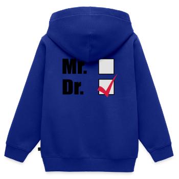 Doktortitel - Kinder Premium Organic Zip Hoodie - Royalblau - Hinten - AI Model Kid Male (0cm)