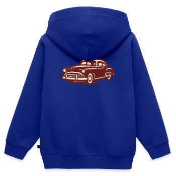 Oldtimer - Kinder Premium Organic Zip Hoodie - Royalblau - Hinten - AI Model Kid Male (0cm)