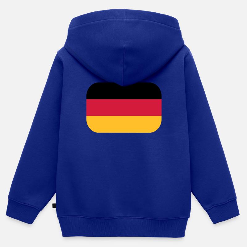 Allemagne - Sweat Premium à capuche zippé enfant bio - bleu roi