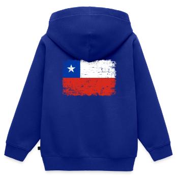 Chile - Kinder Premium Organic Zip Hoodie - Royalblau - Hinten - AI Model Kid Male (0cm)