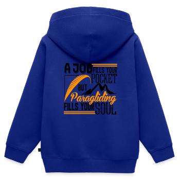 Paragliding - Kinder Premium Organic Zip Hoodie - Royalblau - Hinten - AI Model Kid Male (0cm)