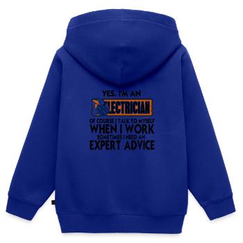 Elektriker - Kinder Premium Organic Zip Hoodie - Royalblau - Hinten - AI Model Kid Male (0cm)