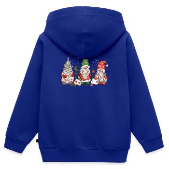 Cute Xmas Gnomes In Plaid Hats, Christmas Gnomes - Kids Premium Organic Zip-up Hoodie - royal blue - Back - AI Model Kid Male (0cm)