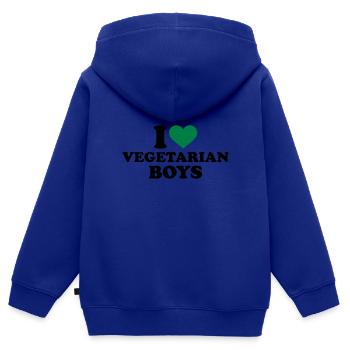 vegetarian - Kids Premium Organic Zip-up Hoodie - royal blue - Back - AI Model Kid Male (0cm)