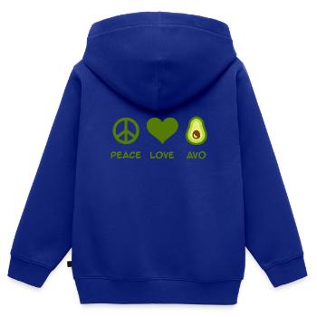 avocado - Kids Premium Organic Zip-up Hoodie - royal blue - Back - AI Model Kid Male (0cm)