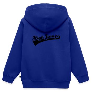 Hochsprung - Kinder Premium Organic Zip Hoodie - Royalblau - Hinten - AI Model Kid Male (0cm)