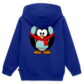 penguin93 - Kinder Premium Organic Zip Hoodie - Royalblau - Hinten - AI Model Kid Male (0cm)