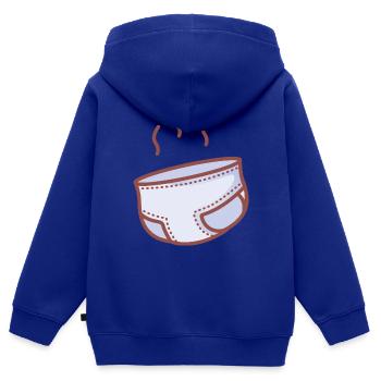 Windel - Kinder Premium Organic Zip Hoodie - Royalblau - Hinten - AI Model Kid Male (0cm)