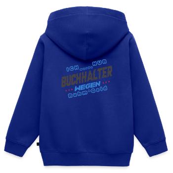 Ich wurde Buchhalter wegen Ruhm & Geld - Kinder Premium Organic Zip Hoodie - Royalblau - Hinten - AI Model Kid Male (0cm)