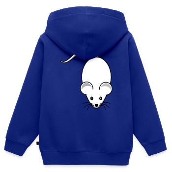 Maus,mäuschen,weisse maus - Kinder Premium Organic Zip Hoodie - Royalblau - Hinten - AI Model Kid Male (0cm)