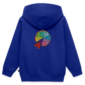 Pizza Is My Valentine - Kinder Premium Organic Zip Hoodie - Royalblau - Hinten - AI Model Kid Male (0cm)