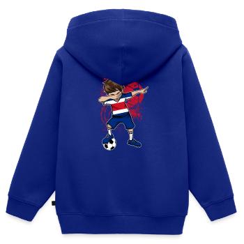 COSTA RICA National Team Soccer World Cup - Kids Premium Organic Zip-up Hoodie - royal blue - Back - AI Model Kid Male (0cm)