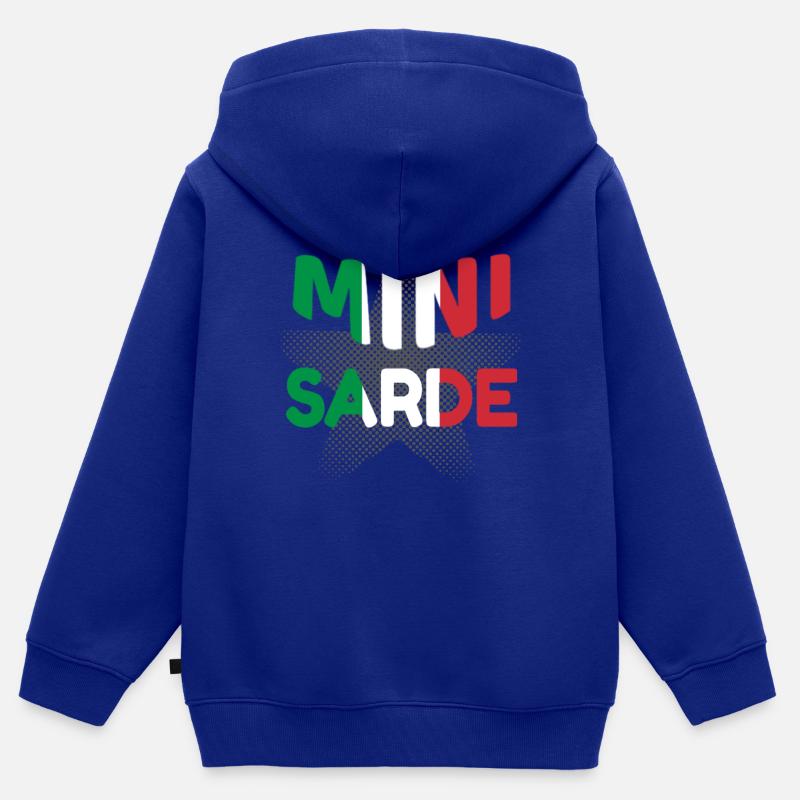 Sarde - Sweat Premium à capuche zippé enfant bio - bleu roi