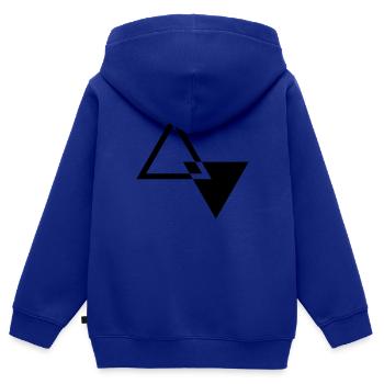 MODERN TRIANGLE SHAPE - Kinder Premium Organic Zip Hoodie - Royalblau - Hinten - AI Model Kid Male (0cm)