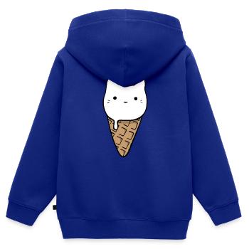 Cute Cat Ice Cream - Kids Premium Organic Zip-up Hoodie - royal blue - Back - AI Model Kid Male (0cm)