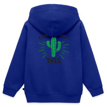 niedlich (Kaktusgraphik) kann dieses T-Shirt nicht berühren - Kinder Premium Organic Zip Hoodie - Royalblau - Hinten - AI Model Kid Male (0cm)