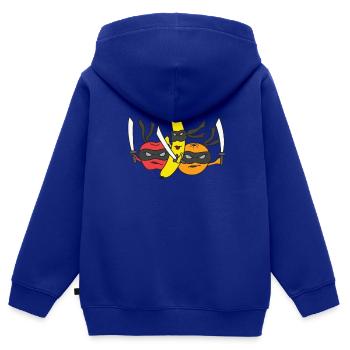 Früchte frucht lustig Geschenk Vegetarier Veganer - Kinder Premium Organic Zip Hoodie - Royalblau - Hinten - AI Model Kid Male (0cm)