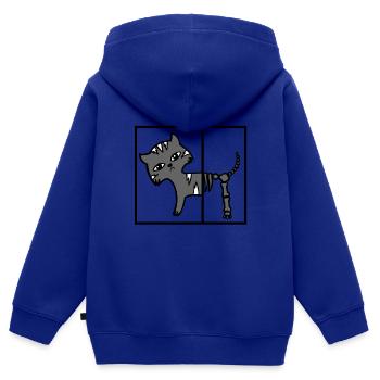 La physique du chat de Schroederer Cat Schrödinger - Sweat Premium à capuche zippé enfant bio - bleu roi - Dos - AI Model Kid Male (0cm)