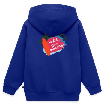 Summer saying beach surfing - Kids Premium Organic Zip-up Hoodie - royal blue - Back - AI Model Kid Male (0cm)