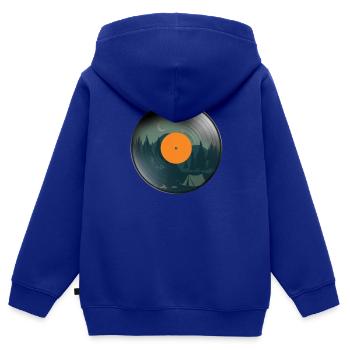 Vintage Vinyl - Kinder Premium Organic Zip Hoodie - Royalblau - Hinten - AI Model Kid Male (0cm)