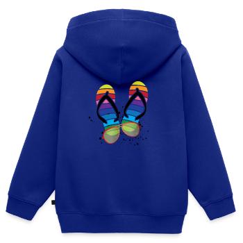 Summer Vibes Flip Flops Lunettes - Sweat Premium à capuche zippé enfant bio - bleu roi - Dos - AI Model Kid Male (0cm)