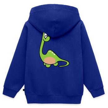 Dinosaurier Kinder Dino - Kinder Premium Organic Zip Hoodie - Royalblau - Hinten - AI Model Kid Male (0cm)