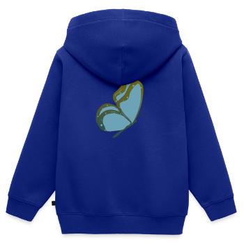 Schmetterling blauer Falter - Kinder Premium Organic Zip Hoodie - Royalblau - Hinten - AI Model Kid Male (0cm)