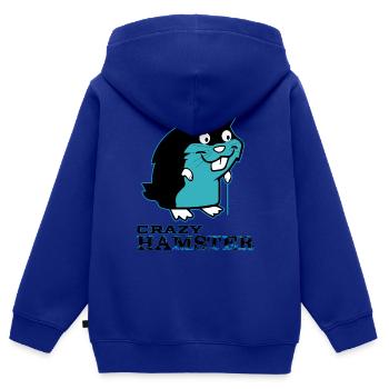 Crazy Hamster - Kinder Premium Organic Zip Hoodie - Royalblau - Hinten - AI Model Kid Male (0cm)
