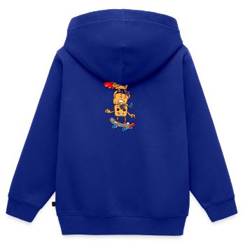 Poulet Nuggets Poulet Nuggs Fast Food Hunger - Sweat Premium à capuche zippé enfant bio - bleu roi - Dos - AI Model Kid Male (0cm)