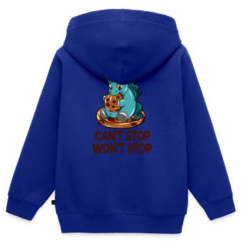 Dickes Einhorn Keks Cookie verfressen Hunger - Kinder Premium Organic Zip Hoodie - Royalblau - Hinten - AI Model Kid Male (0cm)