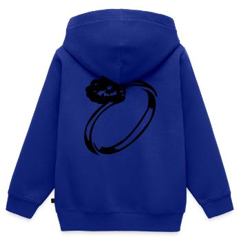 Herz-Diamant-Ring - Kinder Premium Organic Zip Hoodie - Royalblau - Hinten - AI Model Kid Male (0cm)