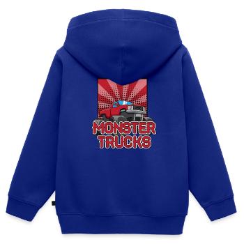Monster truck Trucks - Kinder Premium Organic Zip Hoodie - Royalblau - Hinten - AI Model Kid Male (0cm)