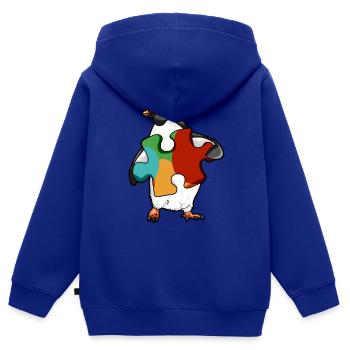 Puzzle Piece penguin Pinguin Autismus Spektrum - Kinder Premium Organic Zip Hoodie - Royalblau - Hinten - AI Model Kid Male (0cm)