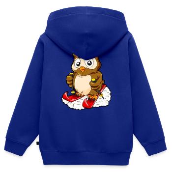 Ski hibou ski skier - Sweat Premium à capuche zippé enfant bio - bleu roi - Dos - AI Model Kid Male (0cm)