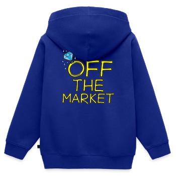 OFF THE MARKET Heirat Hochzeiten JGA Verlobung - Kinder Premium Organic Zip Hoodie - Royalblau - Hinten - AI Model Kid Male (0cm)