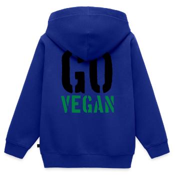 Aller Vegan - Sweat Premium à capuche zippé enfant bio - bleu roi - Dos - AI Model Kid Male (0cm)