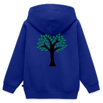 Baum - Kinder Premium Organic Zip Hoodie - Royalblau - Hinten - AI Model Kid Male (0cm)