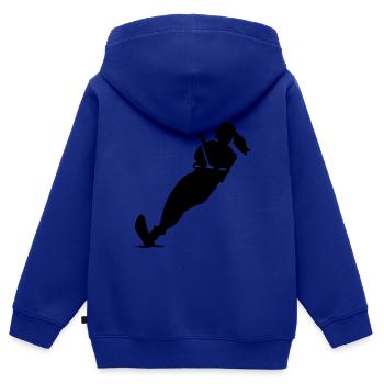 Wasserski - Kinder Premium Organic Zip Hoodie - Royalblau - Hinten - AI Model Kid Male (0cm)