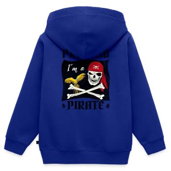 Prétendre que je suis un pirate - Sweat Premium à capuche zippé enfant bio - bleu roi - Dos - AI Model Kid Male (0cm)
