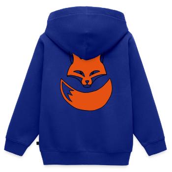 Orange Fox Wildlife Nature - by MEOW. - Kids Premium Organic Zip-up Hoodie - royal blue - Back - AI Model Kid Male (0cm)