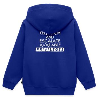 Network Admin IT Security Admin - Kids Premium Organic Zip-up Hoodie - royal blue - Back - AI Model Kid Male (0cm)
