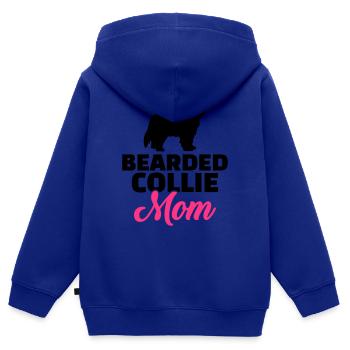 Bearded Collie - Kinder Premium Organic Zip Hoodie - Royalblau - Hinten - AI Model Kid Male (0cm)