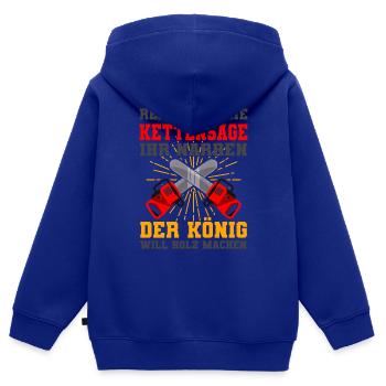 Holzfäller - Kinder Premium Organic Zip Hoodie - Royalblau - Hinten - AI Model Kid Male (0cm)