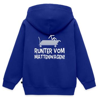 Runter vom Mattenwagen Sportlehrer Schule Geschenk - Kinder Premium Organic Zip Hoodie - Royalblau - Hinten - AI Model Kid Male (0cm)