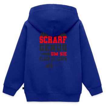 Holzfäller - Kinder Premium Organic Zip Hoodie - Royalblau - Hinten - AI Model Kid Male (0cm)