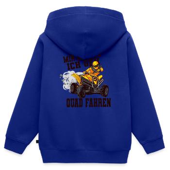 Quad - Kinder Premium Organic Zip Hoodie - Royalblau - Hinten - AI Model Kid Male (0cm)