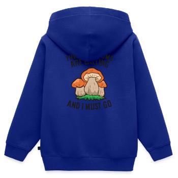 Die Pilze rufen Pilze Sammeln Pilze - Kinder Premium Organic Zip Hoodie - Royalblau - Hinten - AI Model Kid Male (0cm)