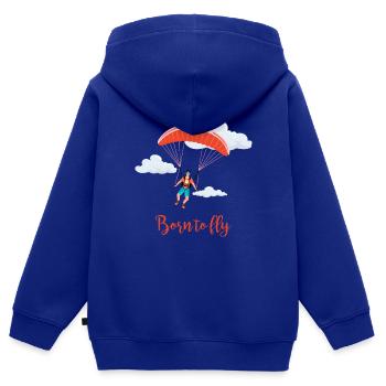 Parachutisme et parachutisme - Sweat Premium à capuche zippé enfant bio - bleu roi - Dos - AI Model Kid Male (0cm)